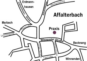 Anfahrtskizze zu meiner Praxis in Affalterbach